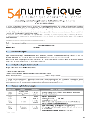 French Minor Image and Voice Consent Form