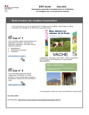 ENT-école 2025-2026 Parental Authorization Form