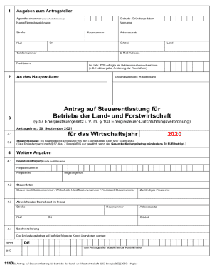 German Agricultural Energy Tax Relief Application