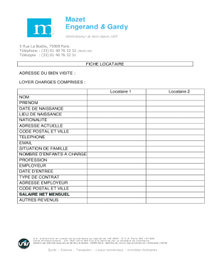 French Tenant and Guarantor Forms