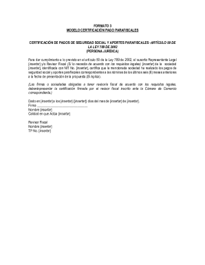 Colombia Social Security Payment Certification