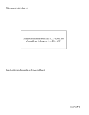Italian Declaration of Substitution of Notoriety