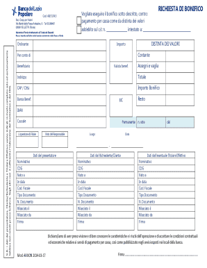 Bank Transfer Request Form