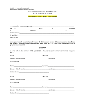 Italian Anti-Mafia Declaration Form