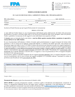 Italian Pension Beneficiary Designation Form