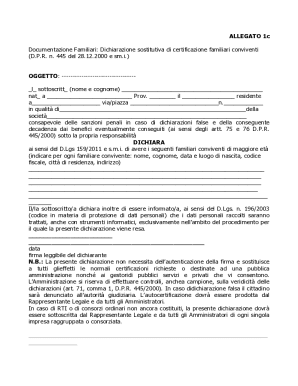 Italian Family Declaration Form