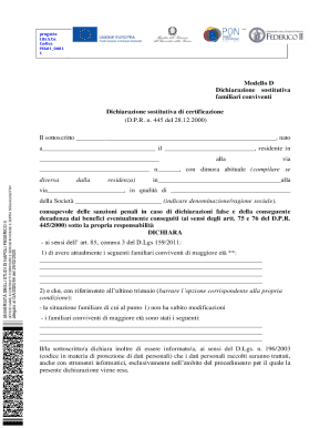 Italian Family Declaration Form
