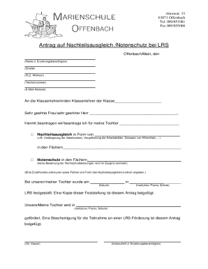 LRS Nachteilsausgleich Application
