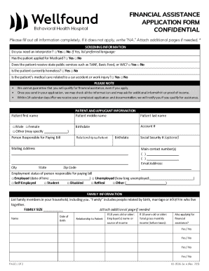 Financial Assistance Application Form