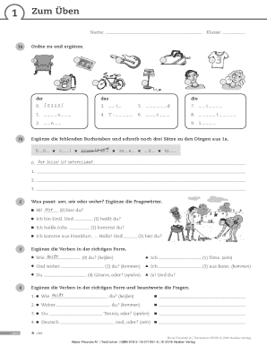 German Language Exercise Worksheet