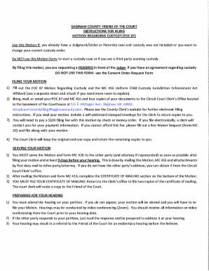 Motion Regarding Custody FOC 87