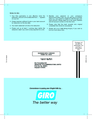 Singtel Interbank Giro Application Form