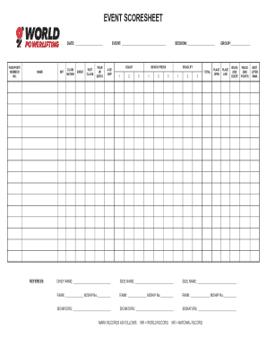Powerlifting Event Scoresheet