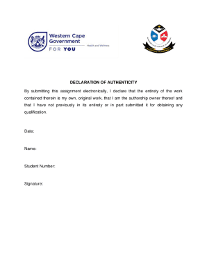 Declaration of Authenticity