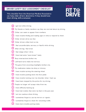 Driver Safety Self-Assessment Checklist