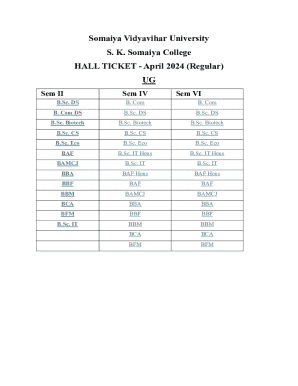 Somaiya Vidyavihar University Hall Ticket
