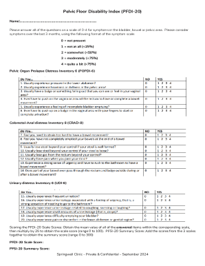Pelvic Floor Disability Index Form