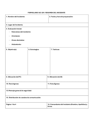 Formulario SCI-201: Resumen del Incidente