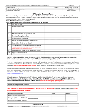GP Service Request Application Form