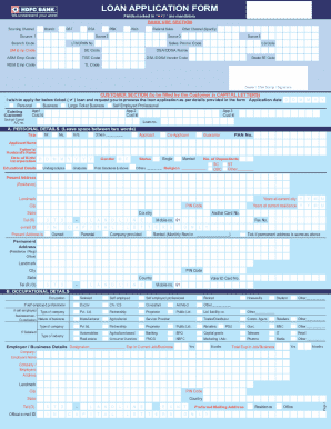 HDFC Bank Loan Application Form