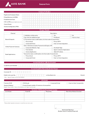 Axis Bank Easypay Form