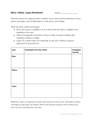 Ethos Pathos Logos Worksheet