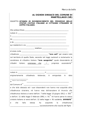 Italian Citizenship Recognition Application