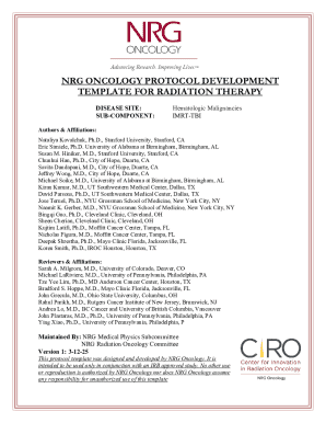 Radiation Therapy Protocol Template