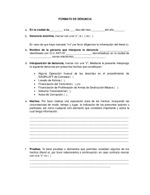 Colombia Anti-Corruption Complaint Form