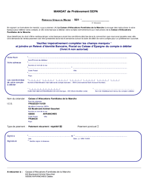 MANDAT de Prélèvement SEPA