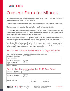 Consent Form for Minors