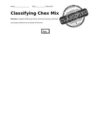 Science Classification Worksheet