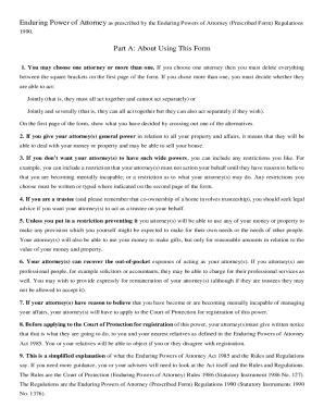 Enduring Power of Attorney Form