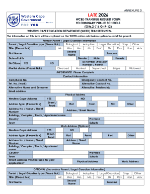 WCED Transfer Request Form