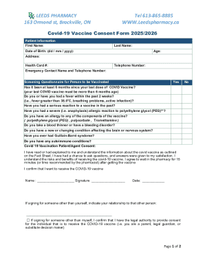 Covid-19 Vaccine Consent Form