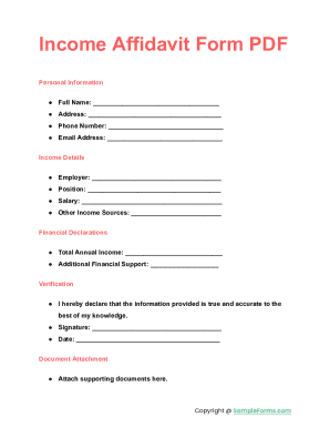 Income Affidavit Form