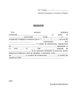 Romanian Vehicle Identity Card Delegation