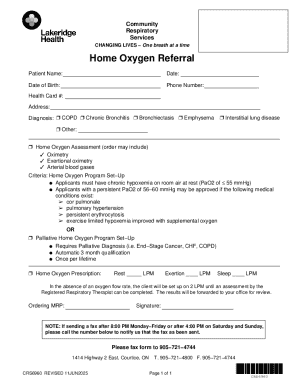 Home Oxygen Referral Form