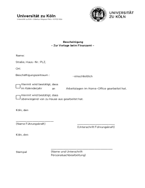 German Home Office Tax Certificate