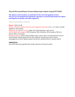Thyroid Ultrasound Biopsy Report Template