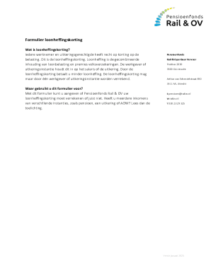 Pensioenfonds Rail & OV Loonheffingskorting Form