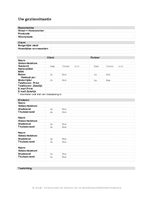 Arbeidsongeschiktheidsverzekering Inventarisatie Form