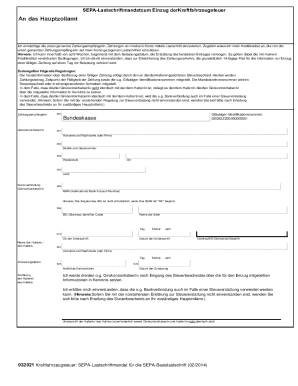 SEPA-Lastschriftmandat for Vehicle Tax