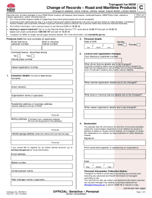 NSW Change of Records Form