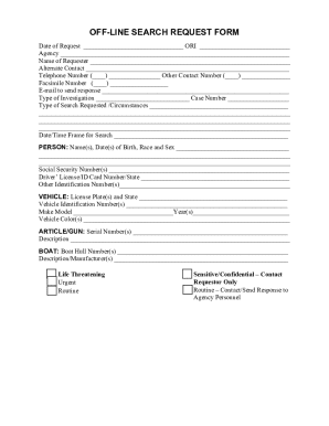 Offline Search Request Form