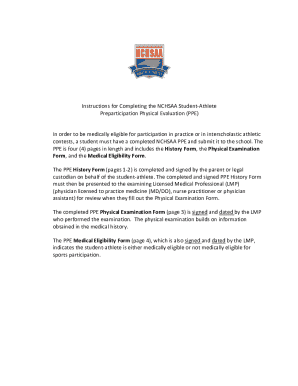 NCHSAA Student-Athlete Preparticipation Physical Evaluation