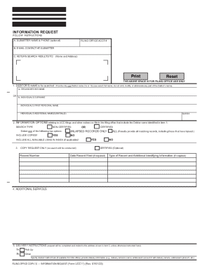 Information Request Form UCC11