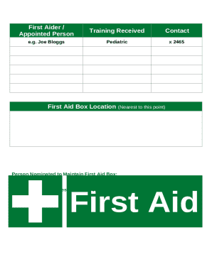 First Aid Appointment Form