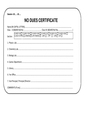 No Dues Certificate