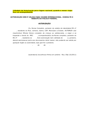 Brazil National Travel Authorization for Minors